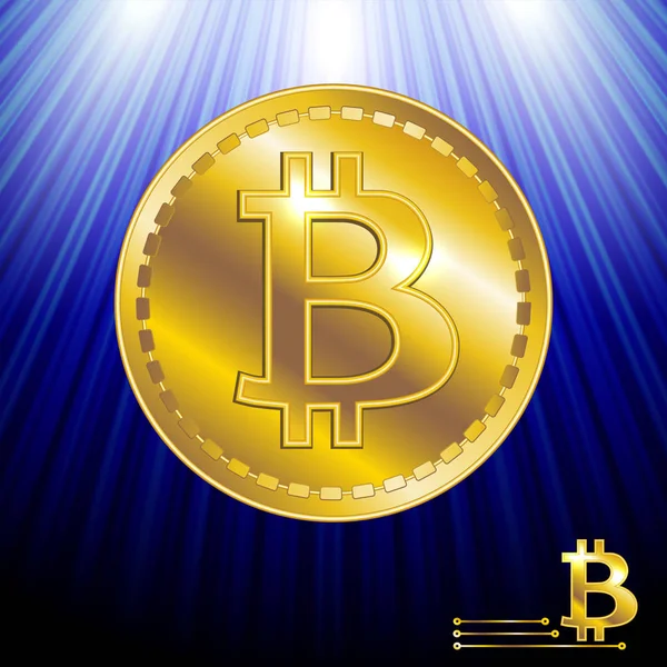 Virtuelles Symbol der Münze Bitcoin. Kryptowährung. — Stockvektor