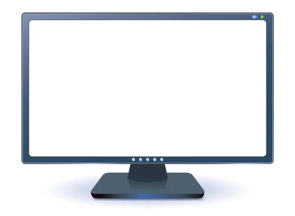 Monitores de computador com tela branca vazia isolada na parte traseira branca —  Vetores de Stock