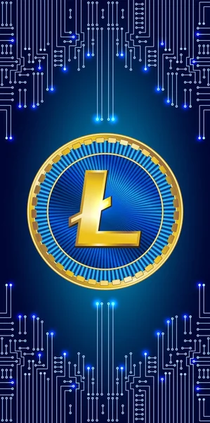 Virtuelles Symbol der Münze Litecoin — Stockvektor