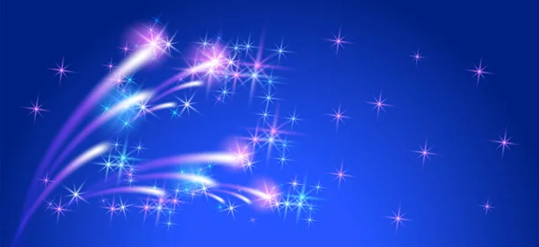 New Year's vuurwerk met gloeiende sterren — Stockvector