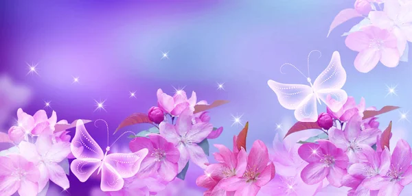 桜と蝶 — ストック写真