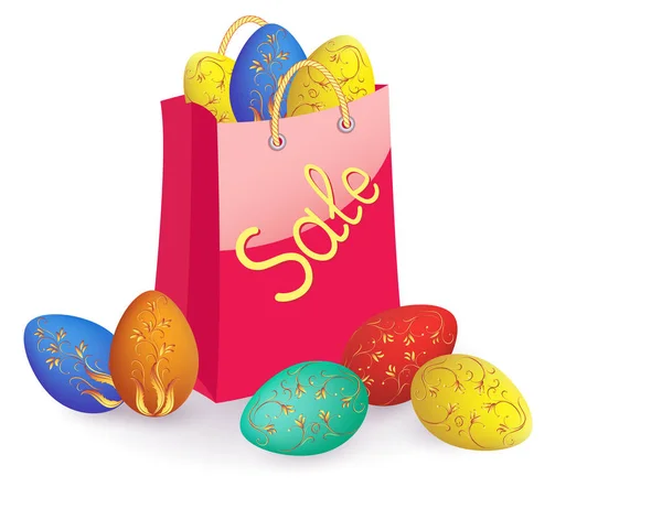 Papírzacskót, a húsvéti tojás — Stock Vector