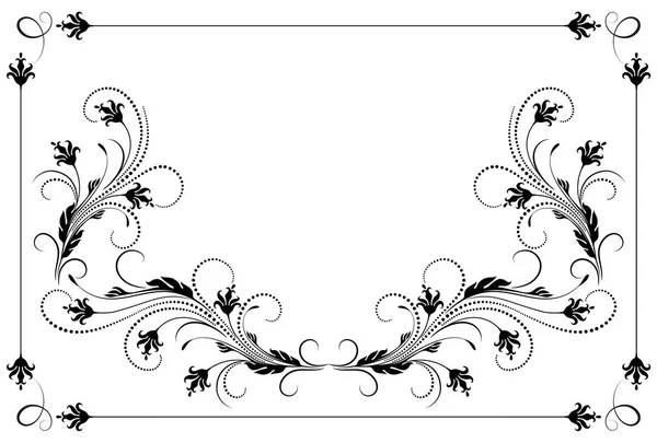 Ornement floral décoratif dans un style rétro isolé sur le dos blanc — Image vectorielle