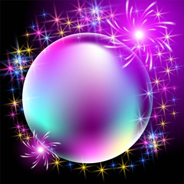 Bubbles ve Selam ile parlayan arka plan