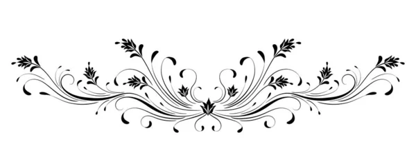 Vintage ornamento floreale per biglietto di auguri isolato su retro bianco — Vettoriale Stock