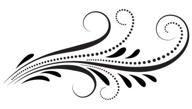 Beyaz arka plan üzerinde izole şablon için dekoratif çiçek süsleme