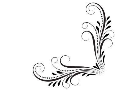 Beyaz arkaplanda izole edilmiş açısal şablon için dekoratif köşe süsü