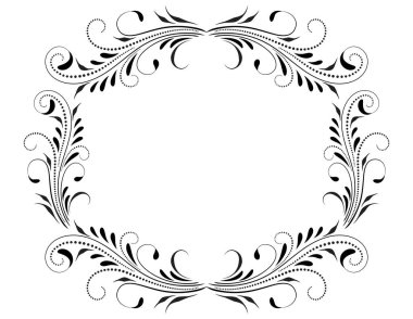 Dekoratif vintage çerçeve çiçek süsü ve beyaz arkaplanda izole edilmiş retro tarzı sınır