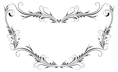 Dekoratif vintage çerçeve çiçek süsü ve beyaz arkaplanda izole edilmiş retro tarzı sınır