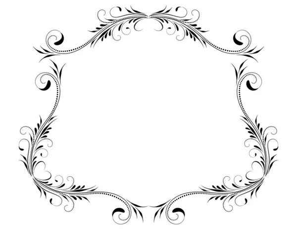 Decorative Vintage Frame Floral Ornament Border Retro Style Isolated White — Stock Vector