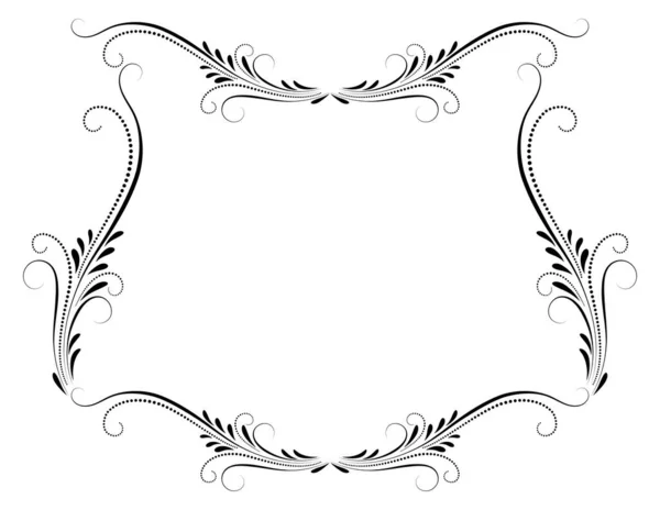 Decorative Vintage Frame Floral Ornament Border Retro Style Isolated White — Stock Vector