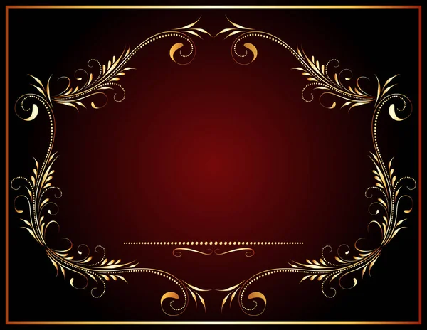 Decorative Vintage Frame Golden Floral Ornament Border Luxurious Victorian Style — Stock Vector