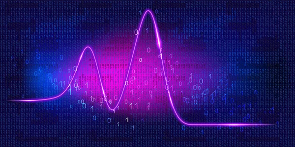 Diagrammzeitverfolgung Von Prozessorstatus Festplattenüberwachung Cpu Indikator Oder Ram Auf Binärcode — Stockvektor