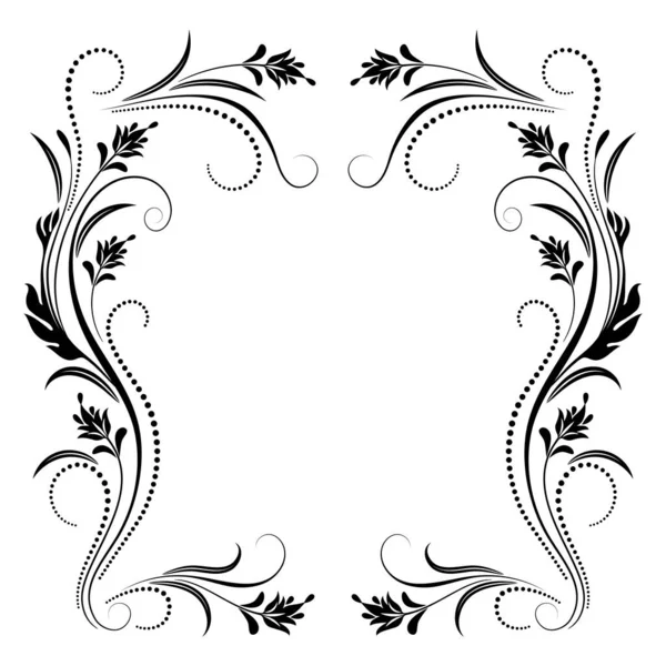 Decorative Vintage Frame Floral Ornament Retro Style Isolated White Background — Stock Vector