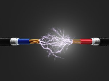 electricity sparkls cable clipart