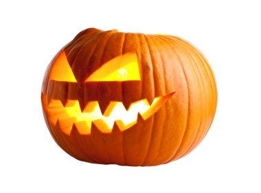 Beyaz üzerine Cadılar Bayramı Balkabağı