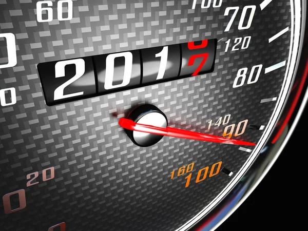 새 해 날 속도계 — 스톡 사진