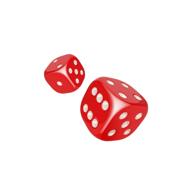 Casino 3d dados en blanco — Foto de Stock