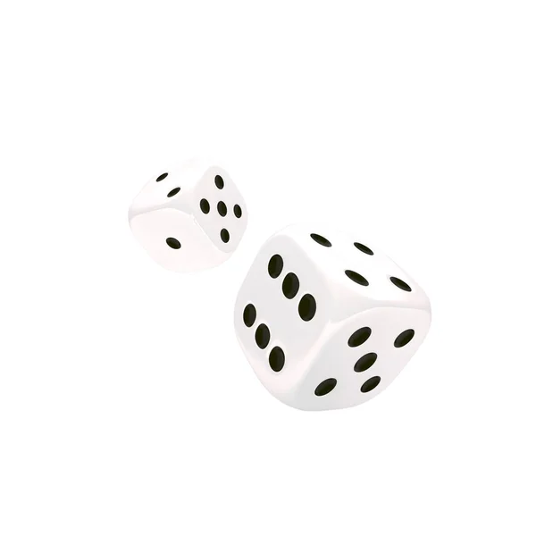 Casino 3d dados en blanco — Foto de Stock