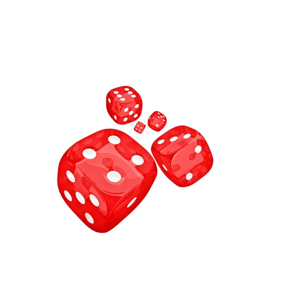 De 3D-dice Casino op wit — Stockfoto