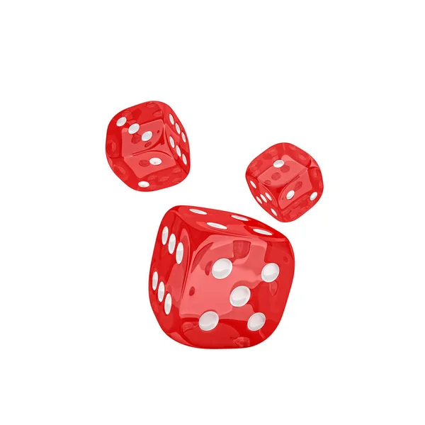 De 3D-dice Casino op wit — Stockfoto