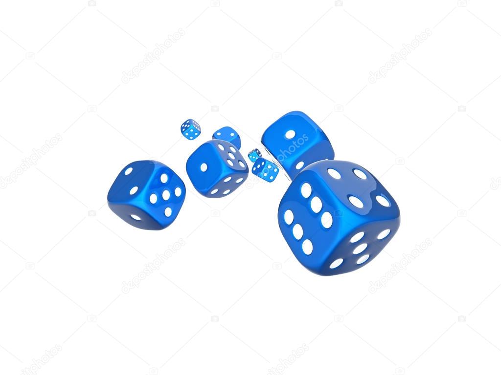 casino 3d dice on white