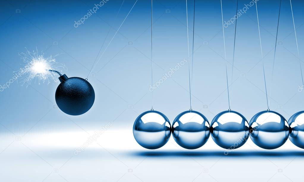 bomb newton cradle