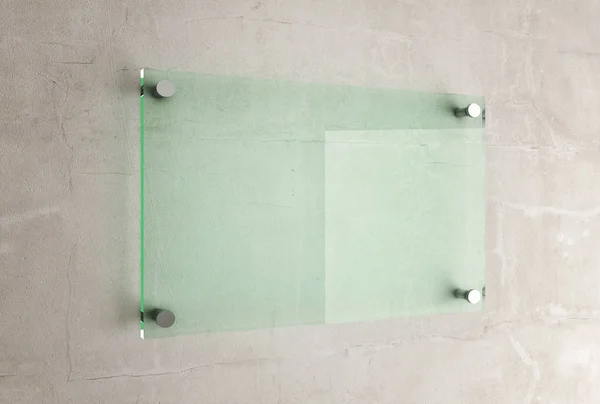 Glasplatte an der Wand — Stockfoto