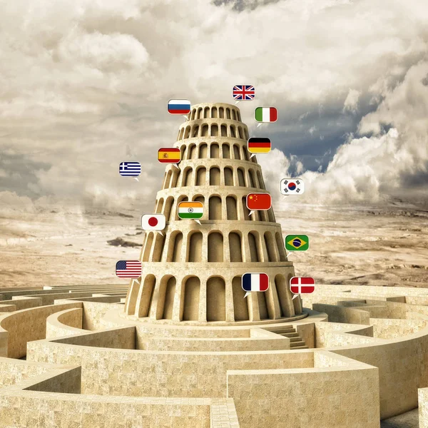 Concetto di Torre di Babele — Foto Stock