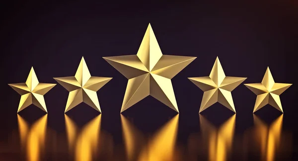 5 golden star — Stock Photo, Image