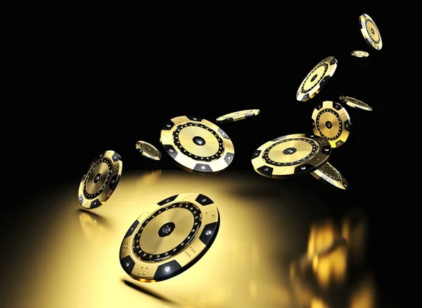 Casino zlatý čip — Stock fotografie