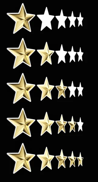 5 golden star — Stock Photo, Image
