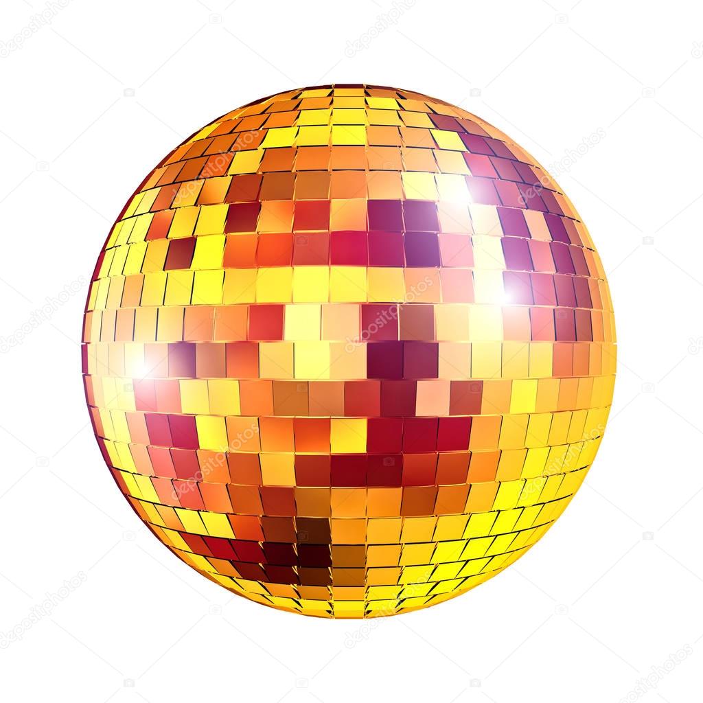 golden disco mirror ball