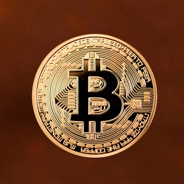 ゴールデン bitcoin コイン — ストック写真