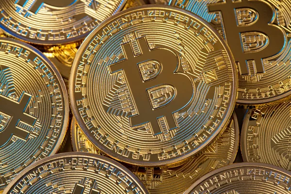 골든 bitcoin 동전 — 스톡 사진