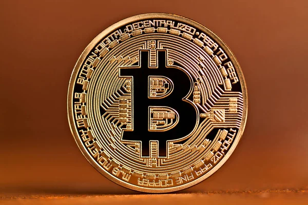 Golden bitcoin coin — Stock Photo, Image