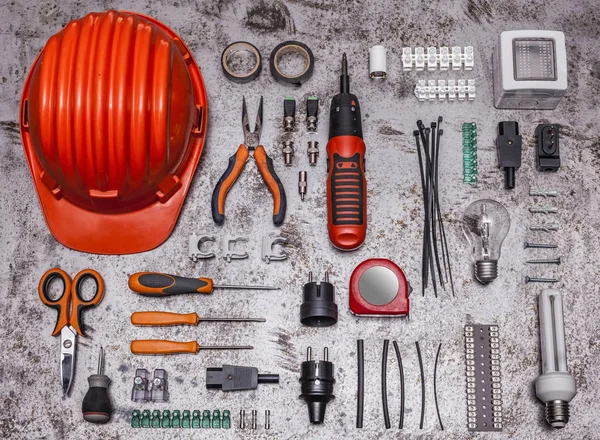 Electrician tools background — Stock Photo, Image