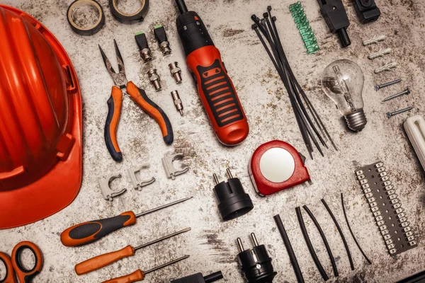 Electrician tools background — Stock Photo, Image