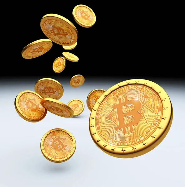 Bitcoin 3d 배경 — 스톡 사진