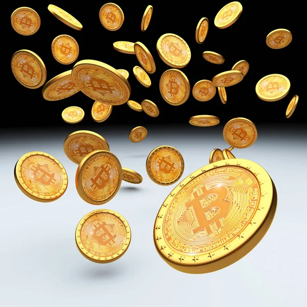 Bitcoin 3d 배경 — 스톡 사진