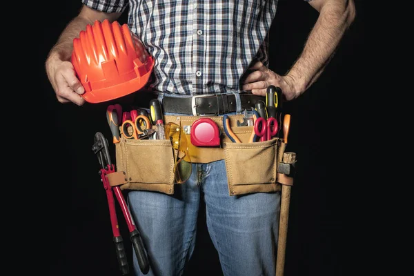 Handyman detail on black — Stock Photo, Image