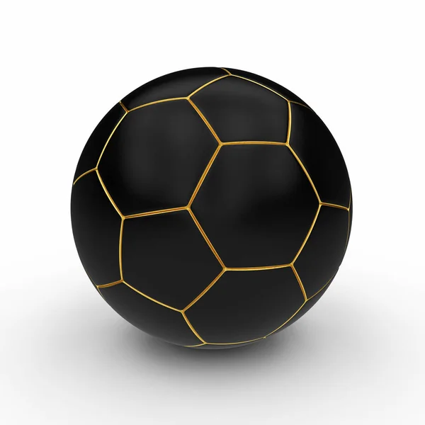 Чёрный футбольный мяч — стоковое фото