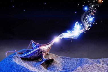 genie magical lamp clipart