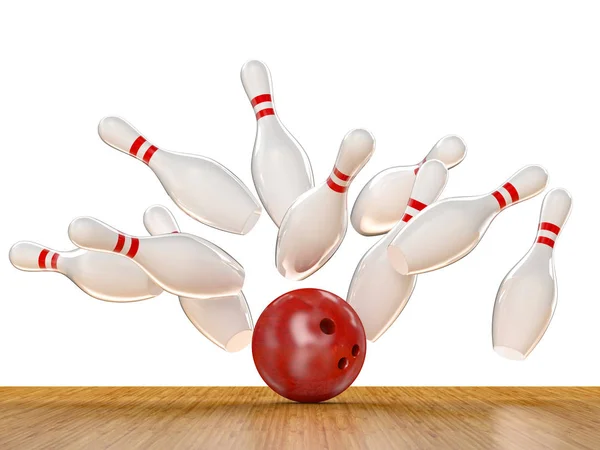 Bowling akció jelenet — Stock Fotó