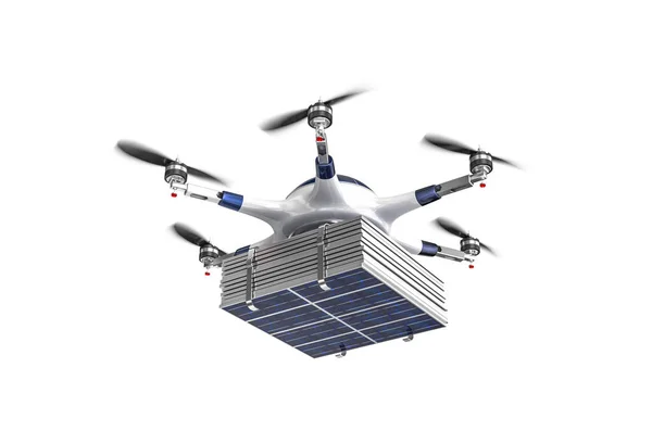 Repülő drone, a fotovoltaikus panel — Stock Fotó