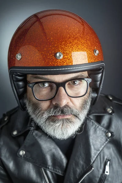 Retrato del motociclista — Foto de Stock