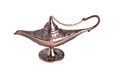 Aladdin lamba beyaz arka plan üzerinde