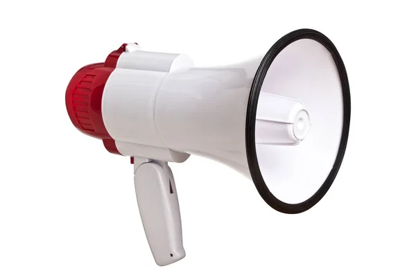 Red and white megaphone — Stock Photo, Image
