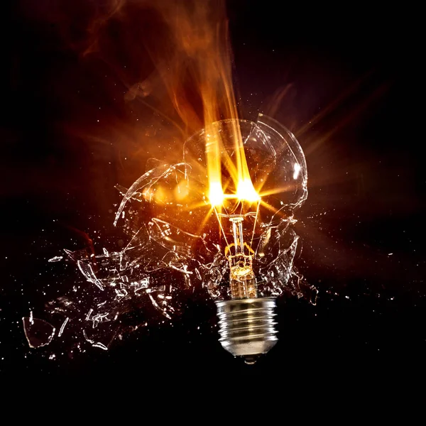 Bulb glass explosion — Stock Photo, Image