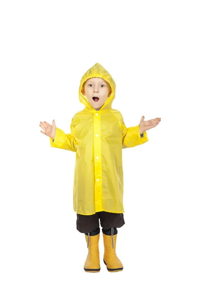 Niño con impermeable — Foto de Stock